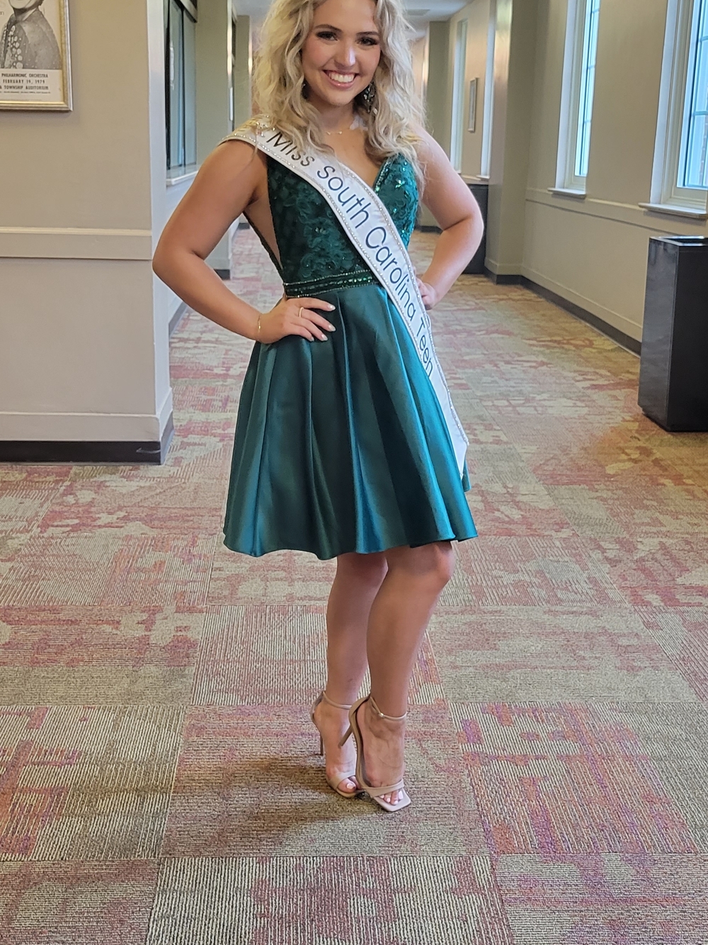 Girls' Emerald Green Party Dress with Embellished Bodice